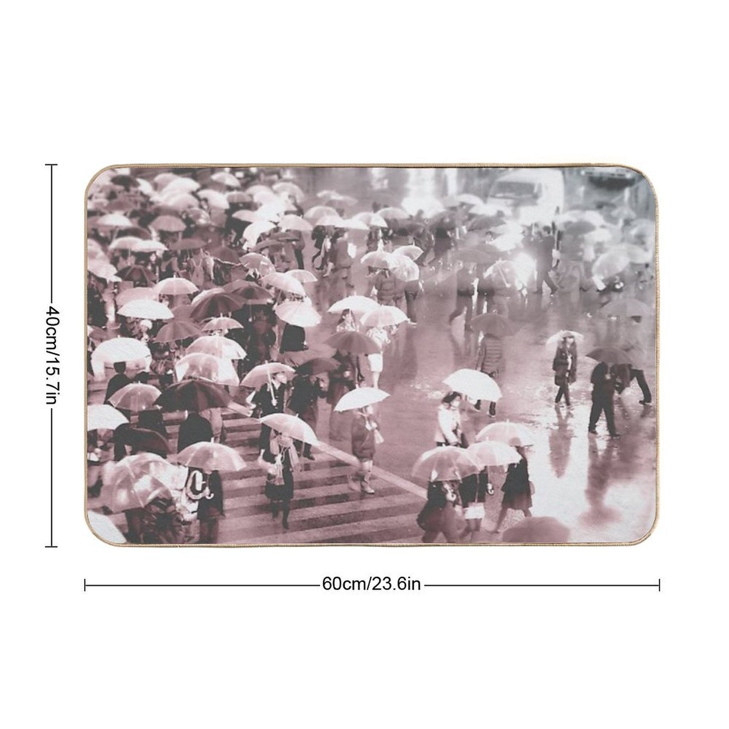 Rainy Day in Shibuya Toxin-Free Bath Mat