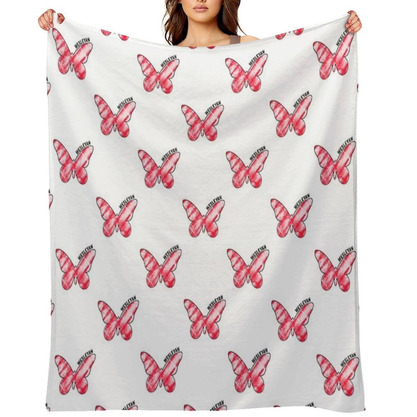 Wesleyan Butterfly Versatility Throw Blanket