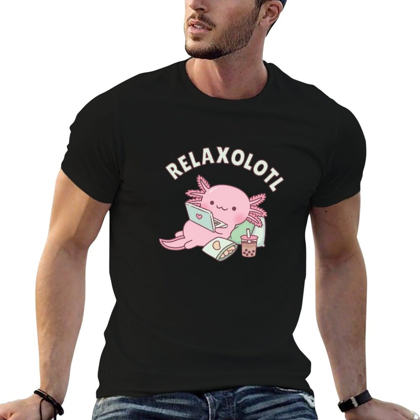 Cute Relax A Lot Axolotl Funny Pun Breathable T-Shirt