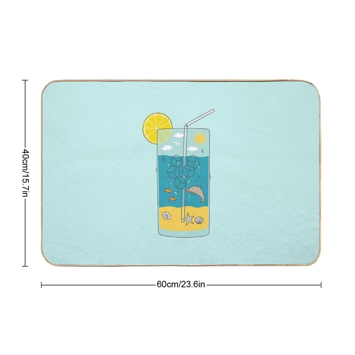 Summer Drink Dirt-Trapping Bath Mat