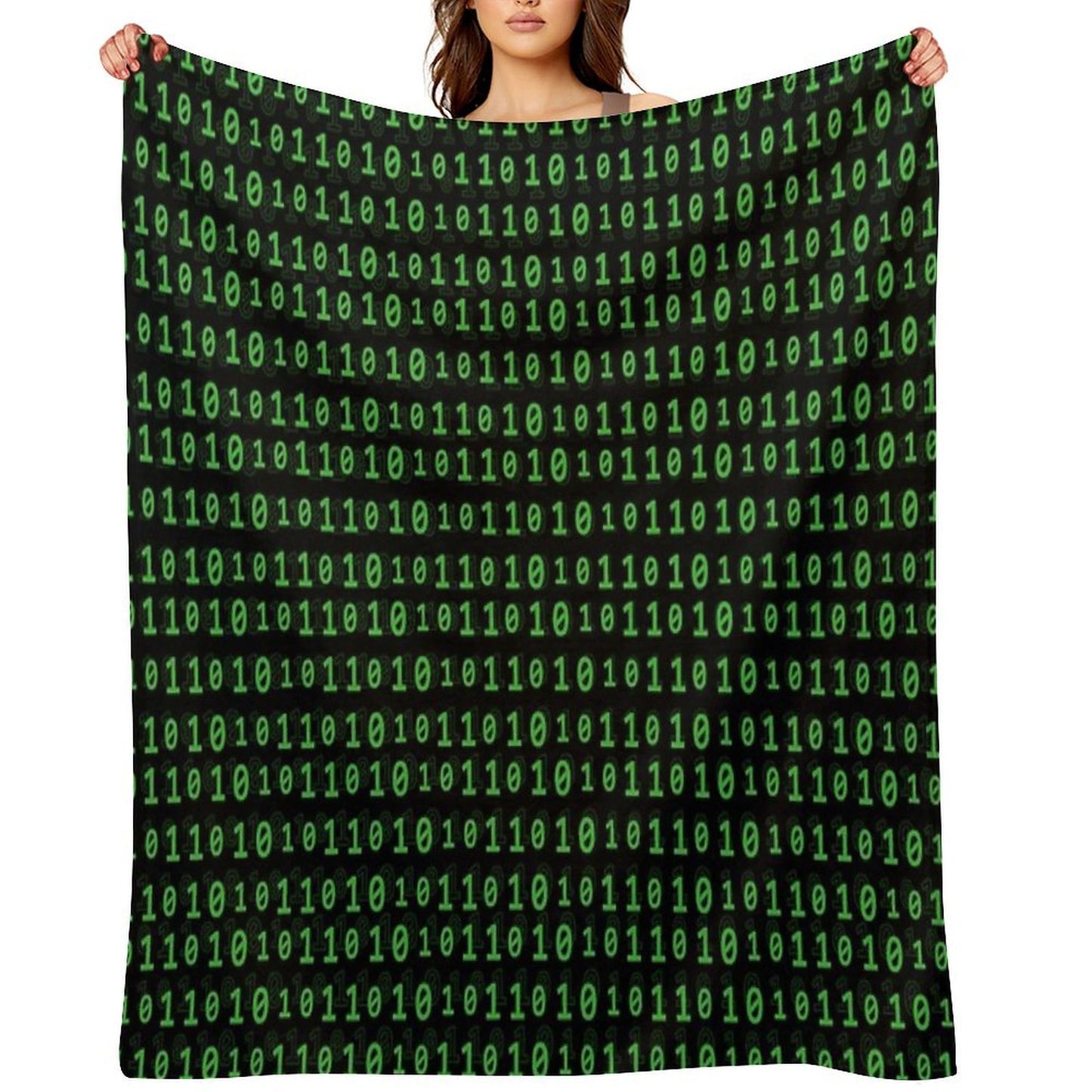 Binary Numbers Wrinkle-free Throw Blanket