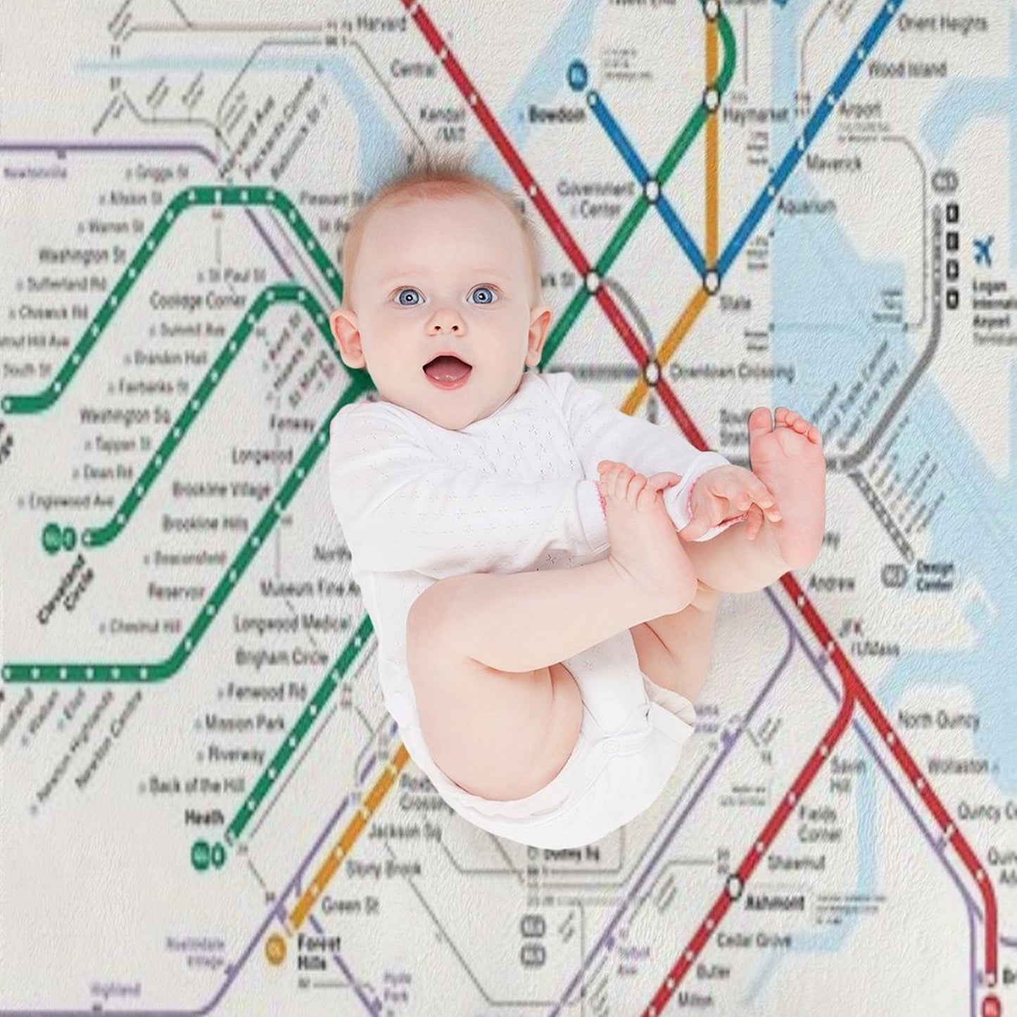 Boston Area Transport System Map Quick-dry Throw Blanket