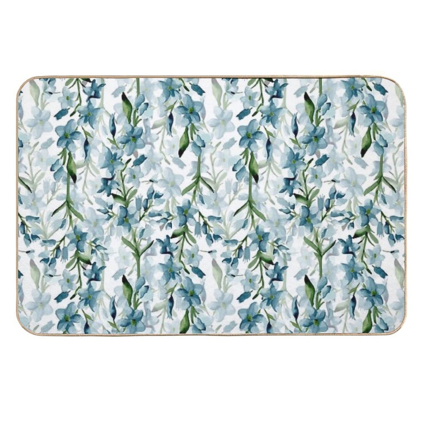 Blue Branches High-Traffic Bath Mat