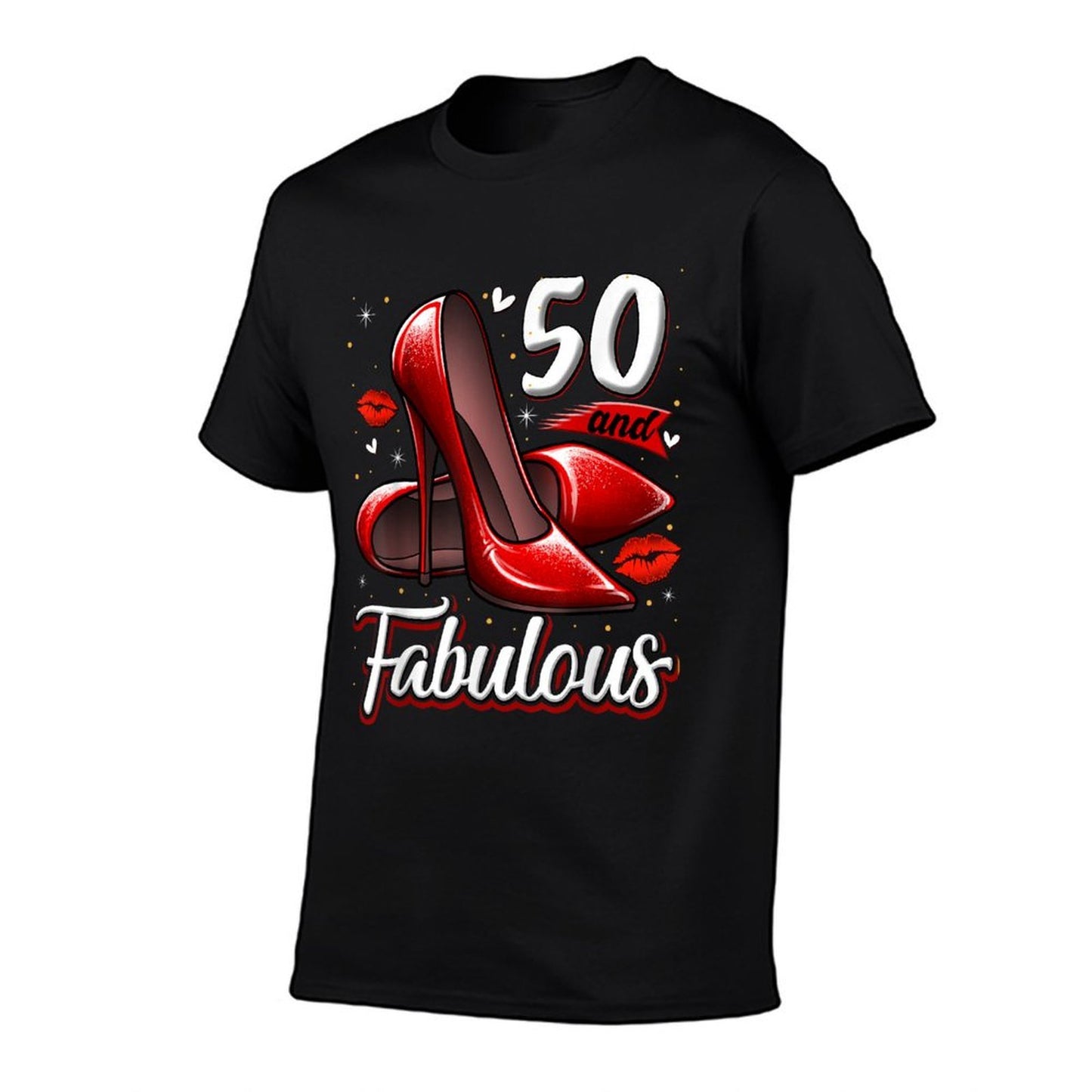 50 And Fabulous High Heels Stepping Into My 50th Birthday Summer-ready Fabric T-Shirt