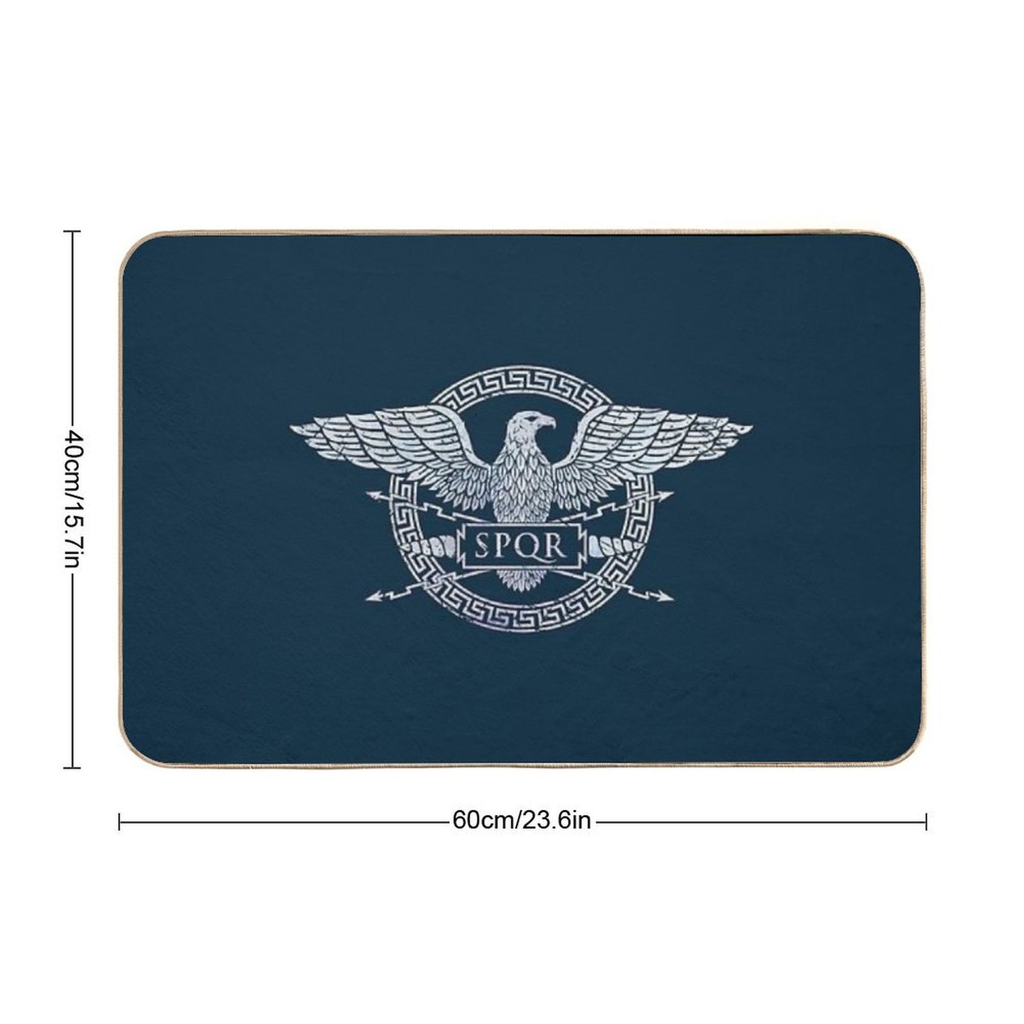 SPQR Roman Empire Eagle Emblem - Vintage White Odorless Bath Mat