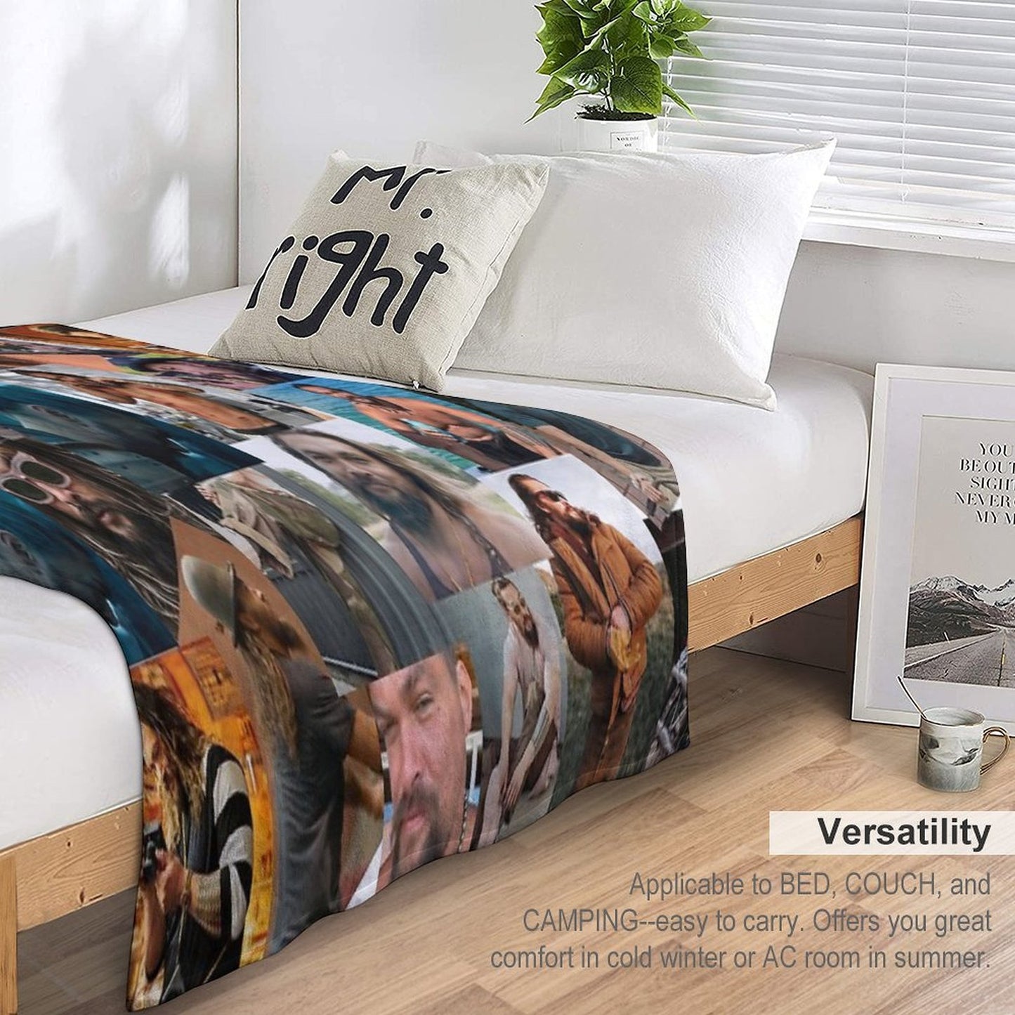 Jason Momoa Photo Collage Travel-friendly Throw Blanket