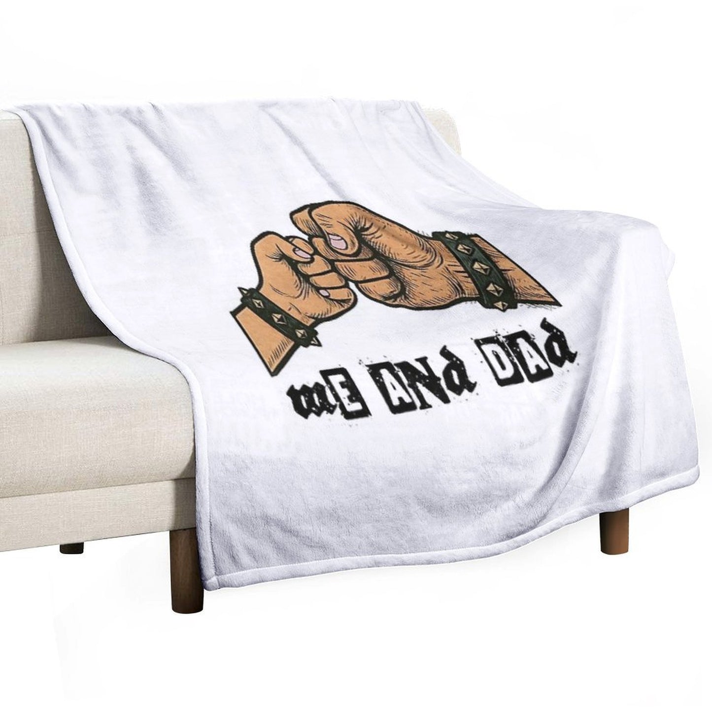 Me And Dad - Fist Punch PunkMetal Buddies Comfort Throw Blanket