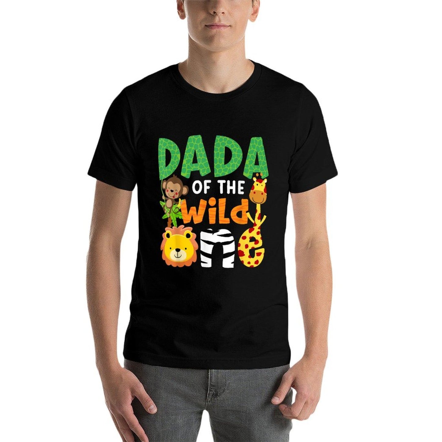 Dada of The Wild One Zoo Theme Bday Safari Jungle Animals  Wrinkle-resistant T-Shirt
