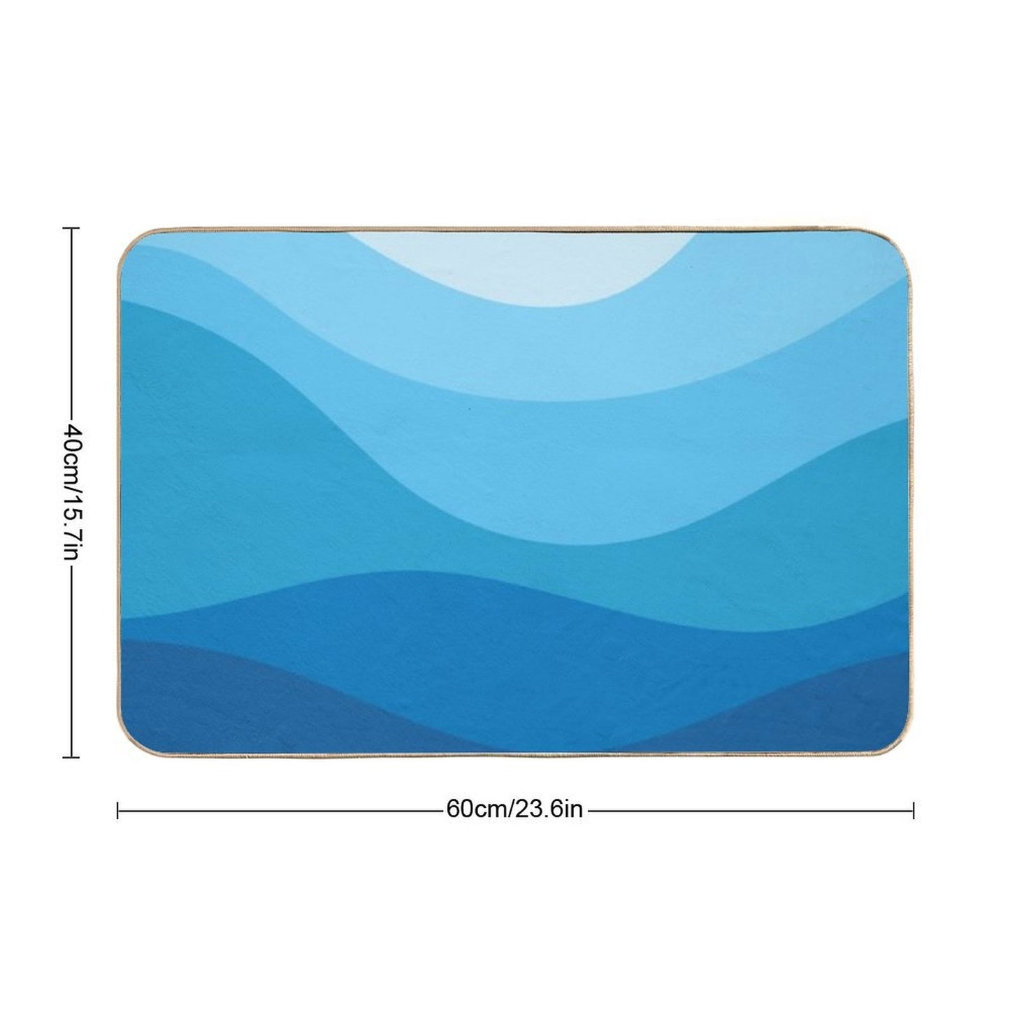 Abstract Waves Background Water Waves Retro Pattern Design Toxin-Free Bath Mat