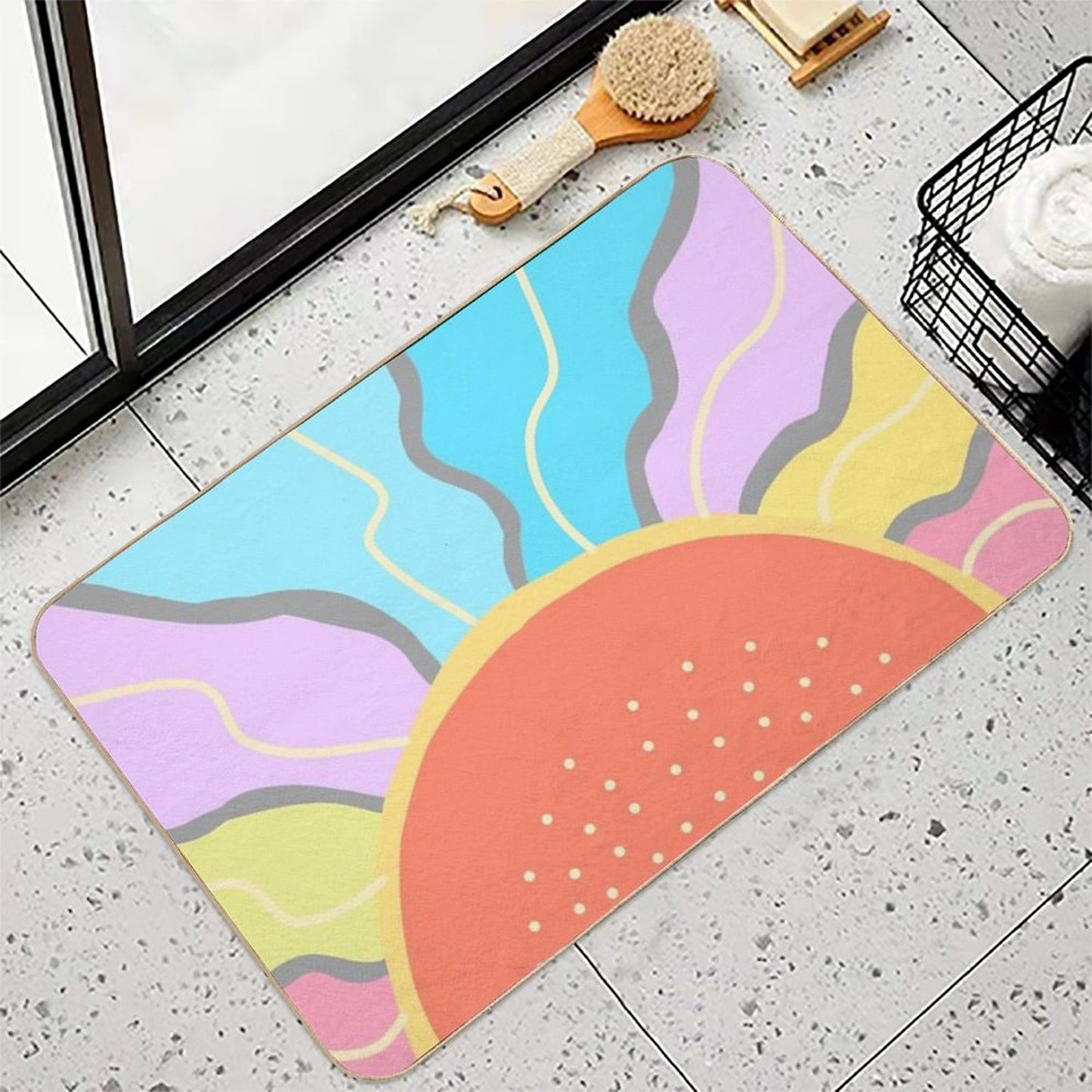 Pastel Sunrise Art High-Traffic Bath Mat