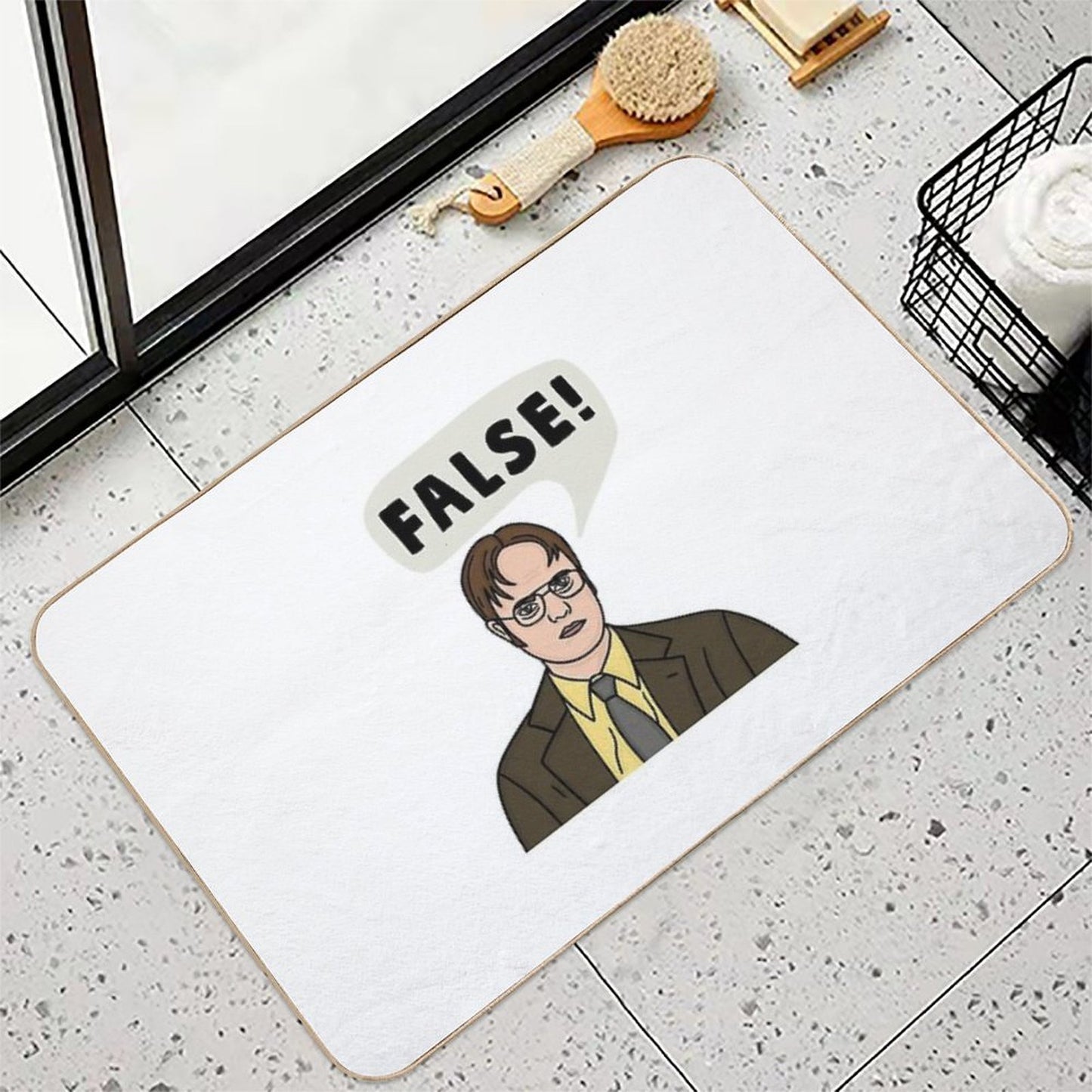 Dwight Schrute The Office False Quote Rapid-Drying Bath Mat