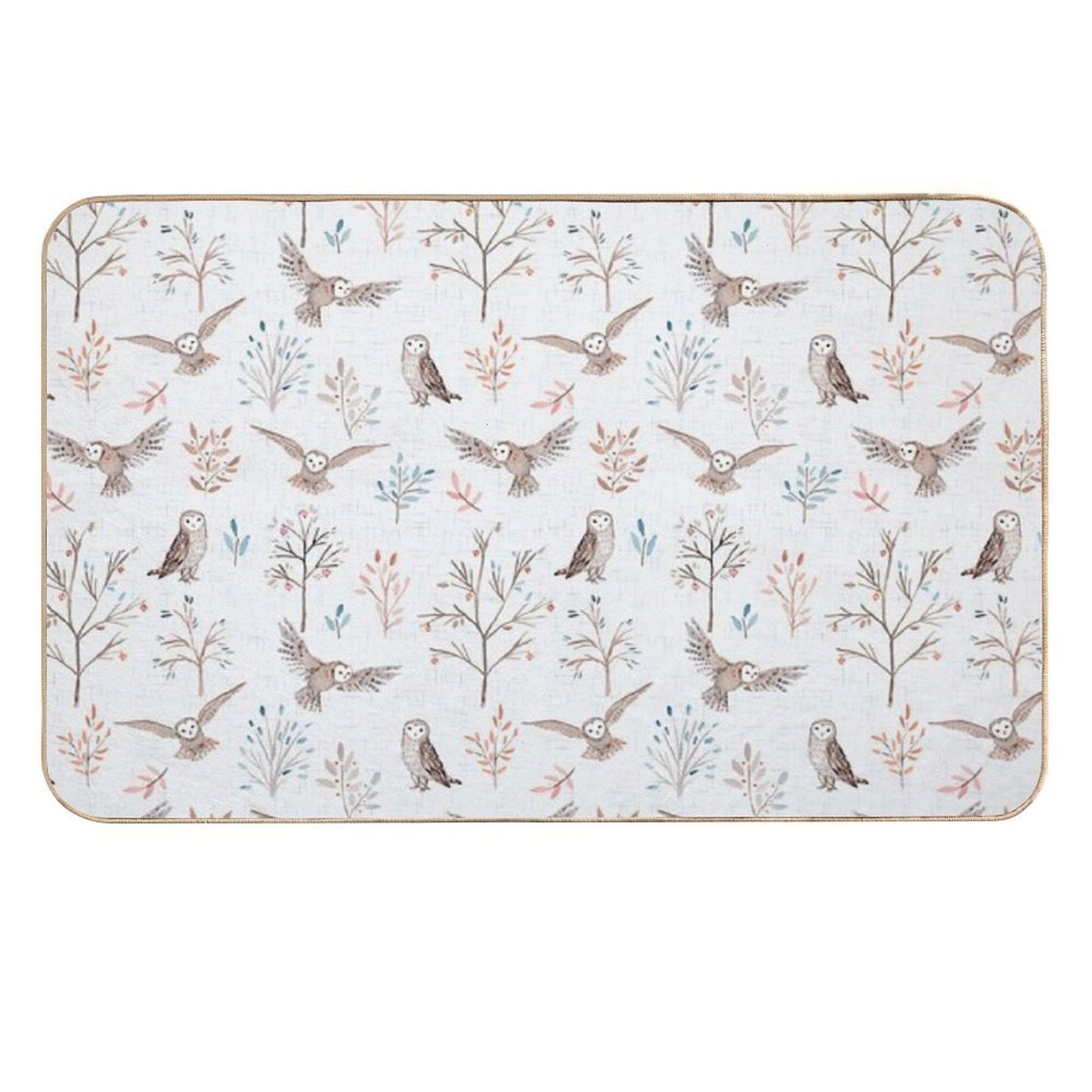 Magic Pastel Forest with Owls Non-Slip Bath Mat