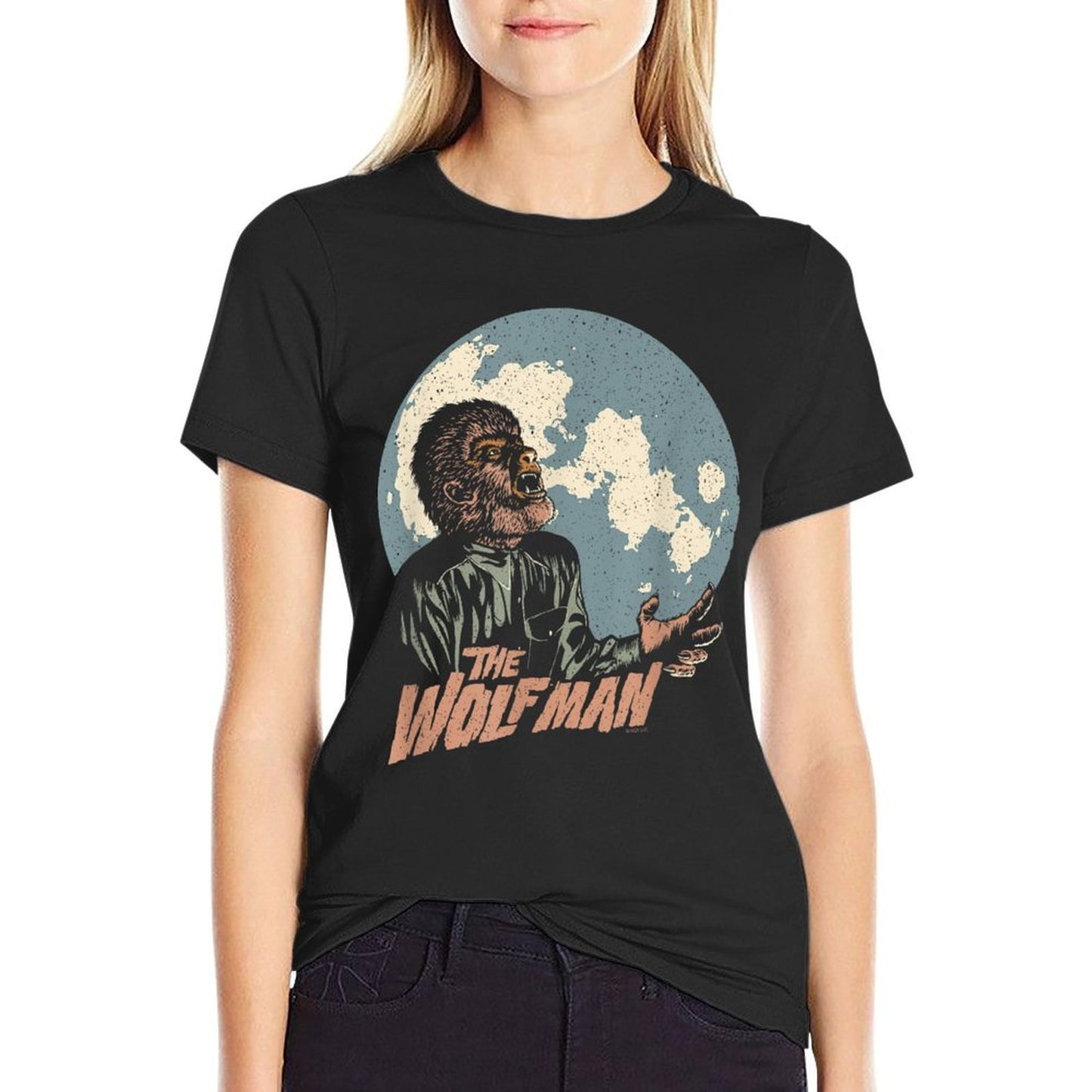 Universal Monsters Wolfman Moon Heathered Texture T-Shirt