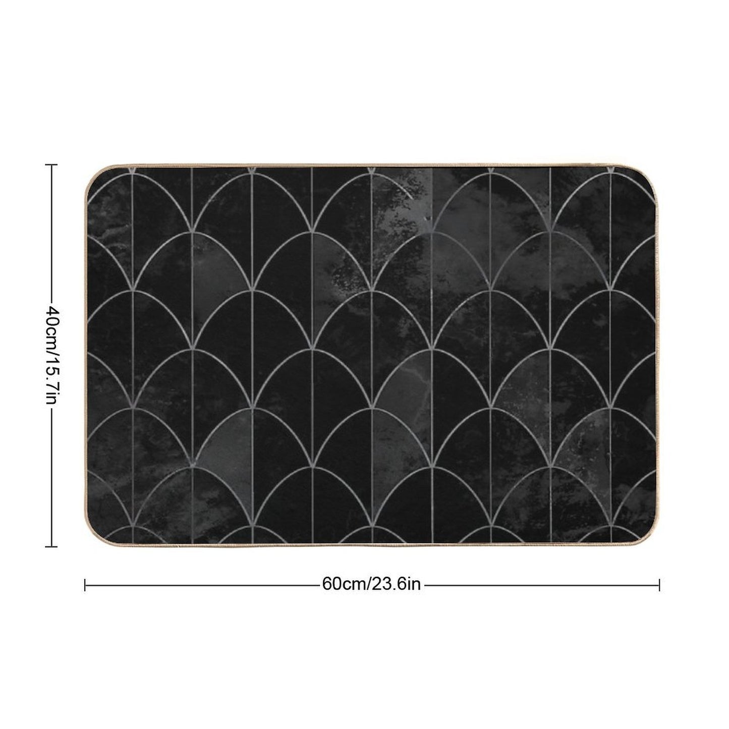 Mermaid Scales. Black And White Watercolor. High-Traffic Bath Mat
