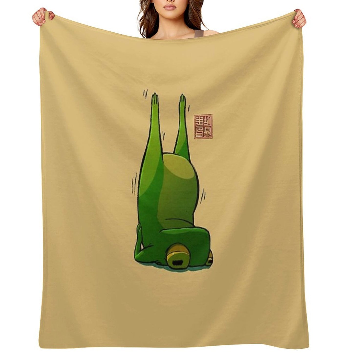 Yoga Frog Candlestick Pose Velvety-soft Throw Blanket