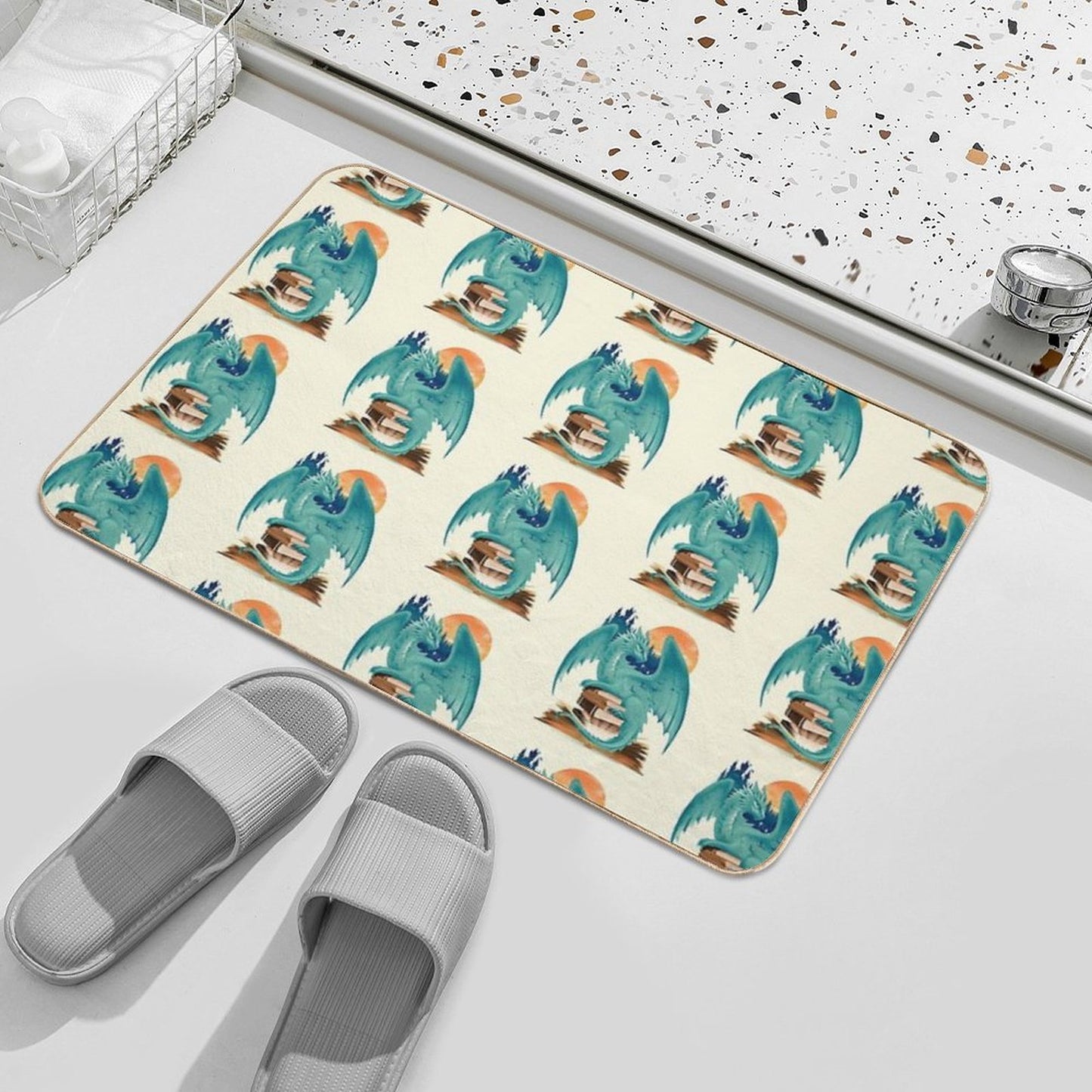 Book of Dragon And Fantasy Pet-Safe Bath Mat