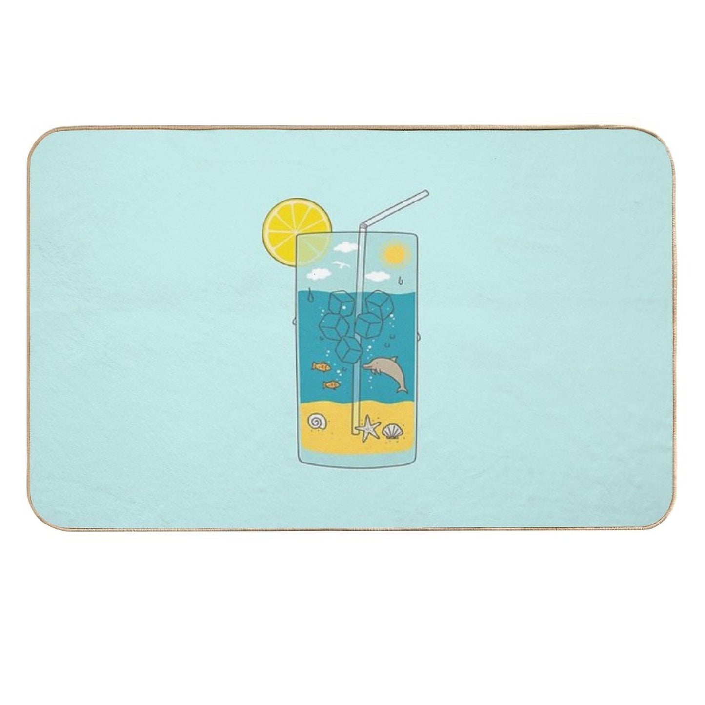 Summer Drink Dirt-Trapping Bath Mat