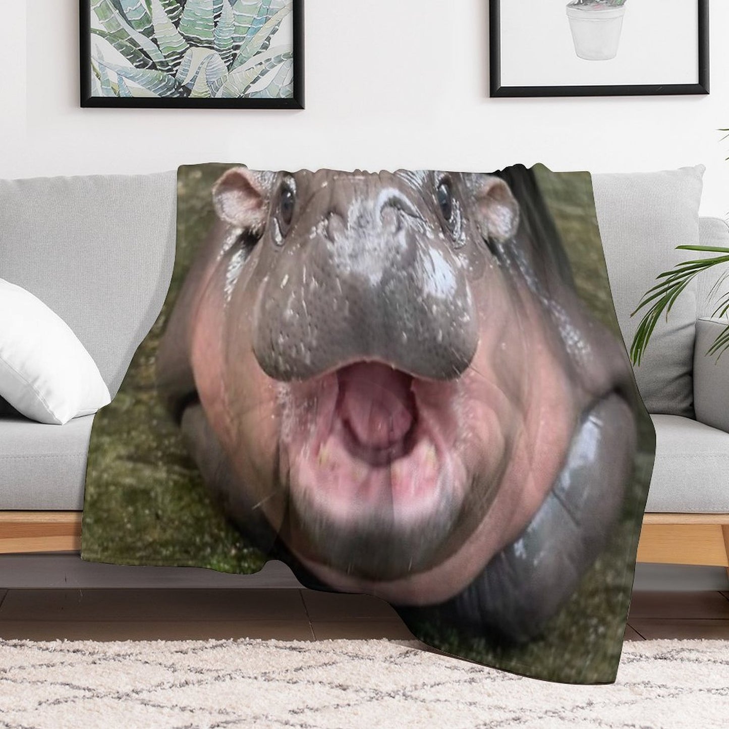 Moo Deng Iconic Classic Gift-ready Throw Blanket