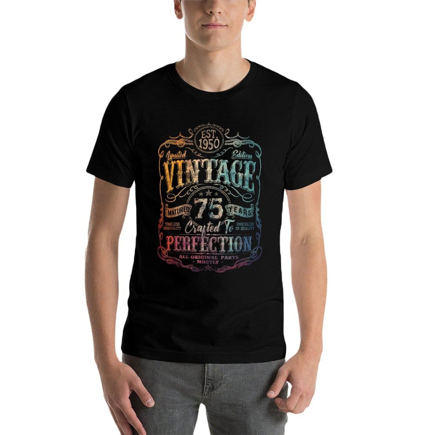 Vintage 1950 Limited Edition 75 Year Old 75th Birthday Cotton T-Shirt