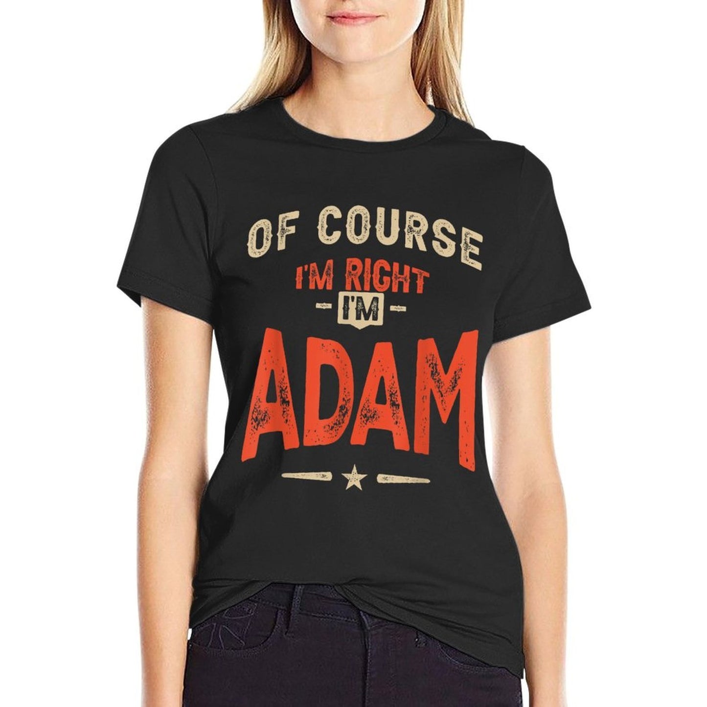 Adam Name Funny Personalized Birthday Adam Heathered Texture T-Shirt