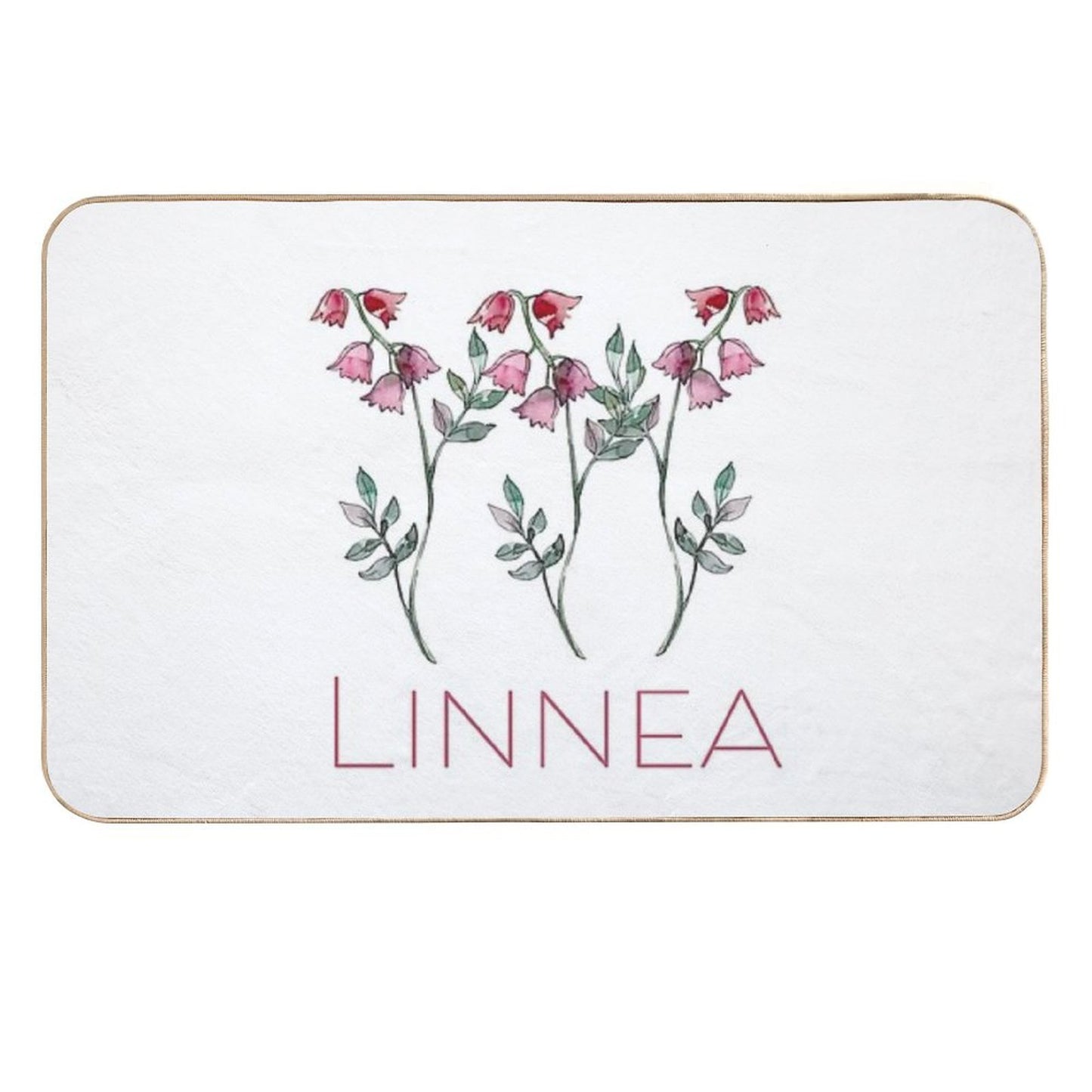 Nordic Wildflower Linnea Twinflower Pretty Pink Flowers Floral Multi-Purpose Bath Mat