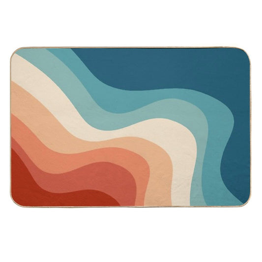 Retro Style Waves  Eco-Friendly Bath Mat