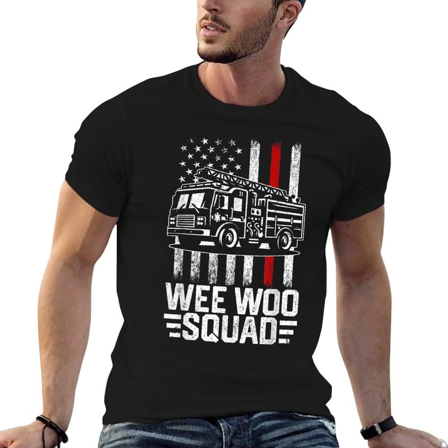 Funny Firefighter Men Women Kids Fire Truck Fireman Odor-resistant T-Shirt