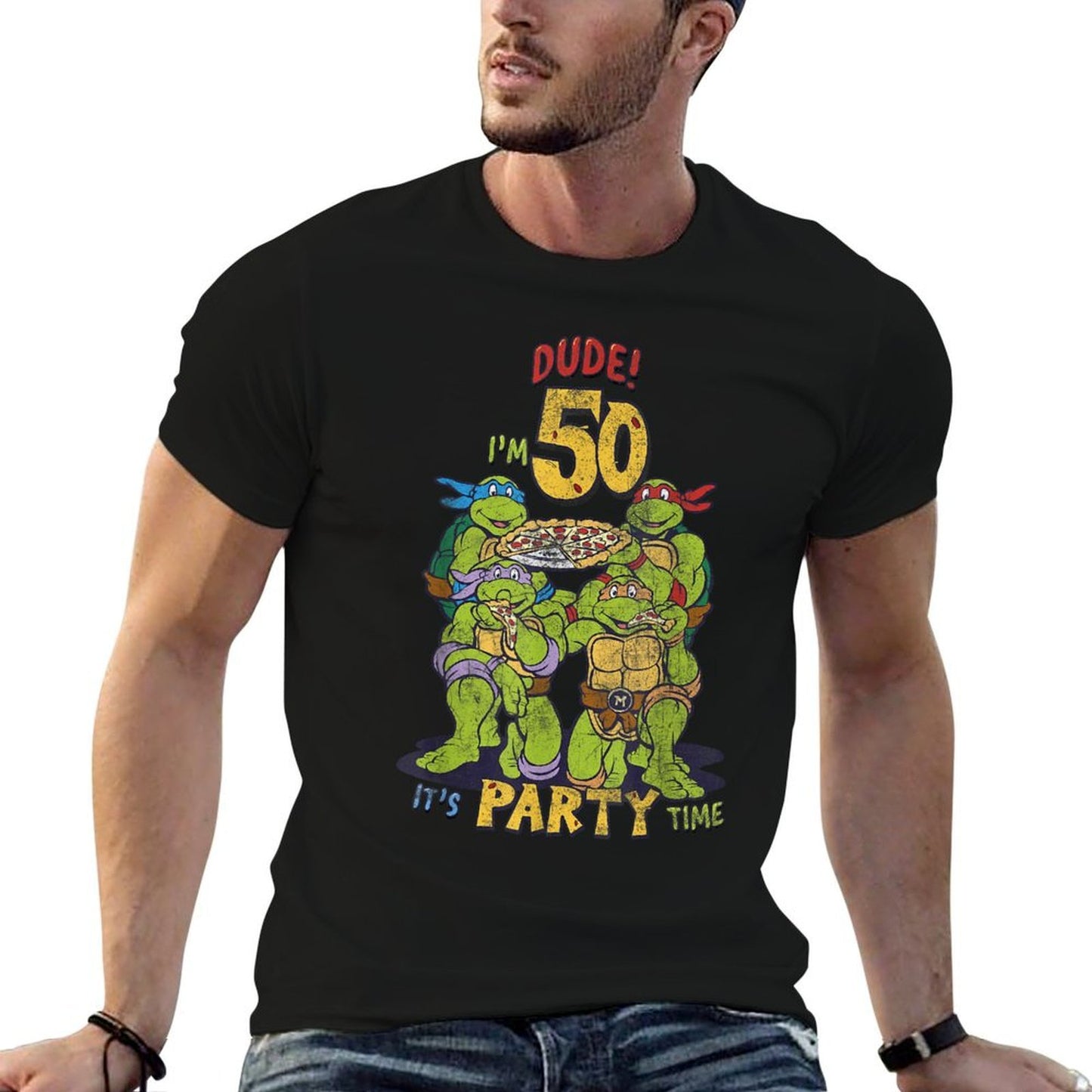 Teenage Mutant Ninja Turtles 50th Birthday Pizza Party Durable T-Shirt