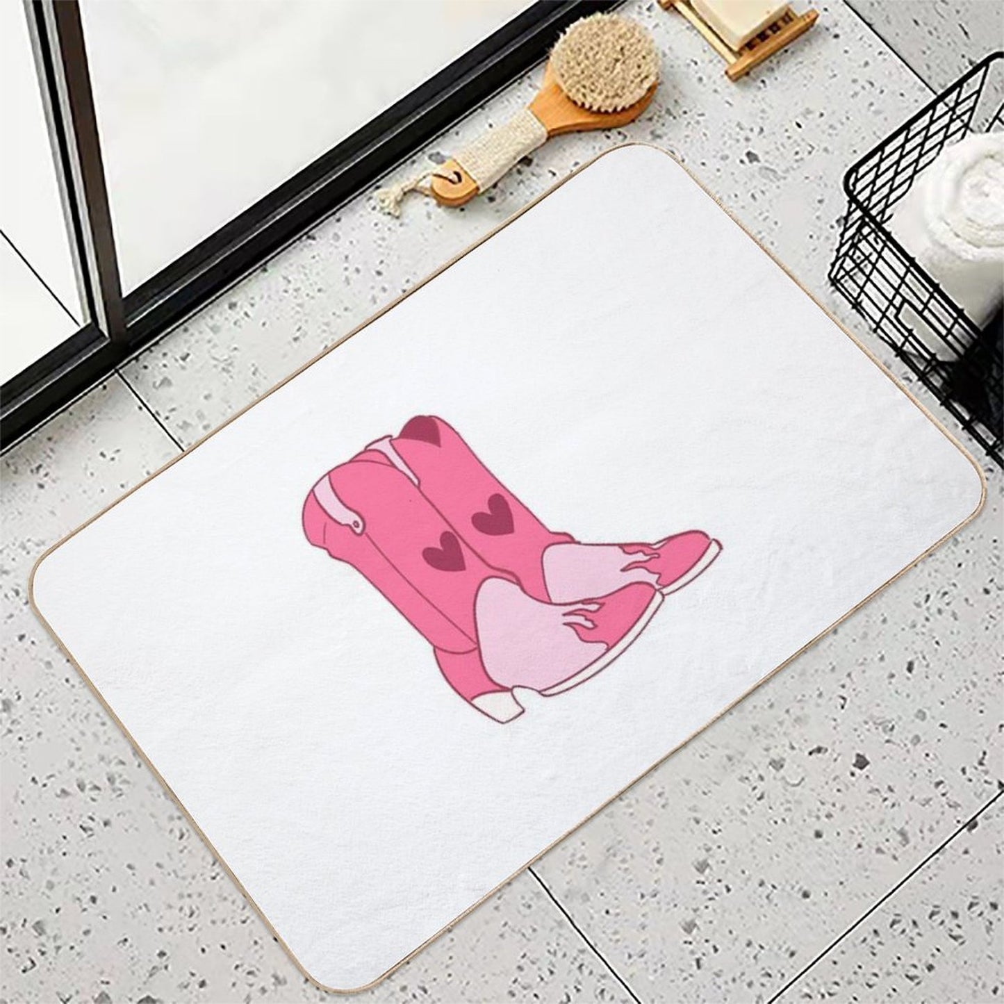 Cowboy Cowgirl Pink Boots Multi-Purpose Bath Mat