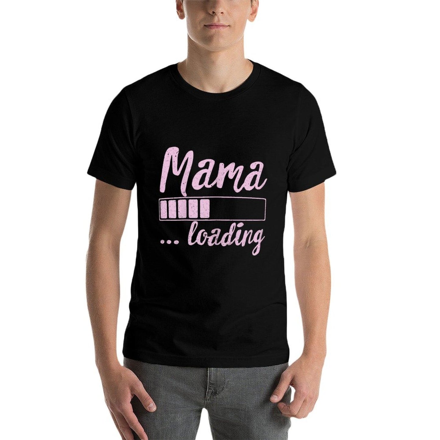 Mama Loading Future Mom Funny New Mommy Mother Soon to Be Rolled Sleeves T-Shirt