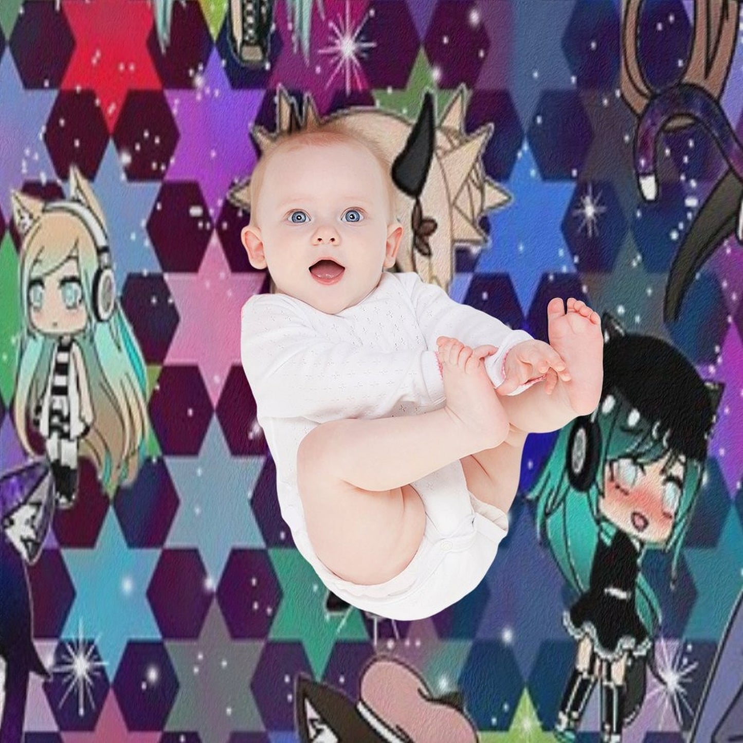 Gacha Life Girl Bundle Pack Stars Anti-pilling Throw Blanket