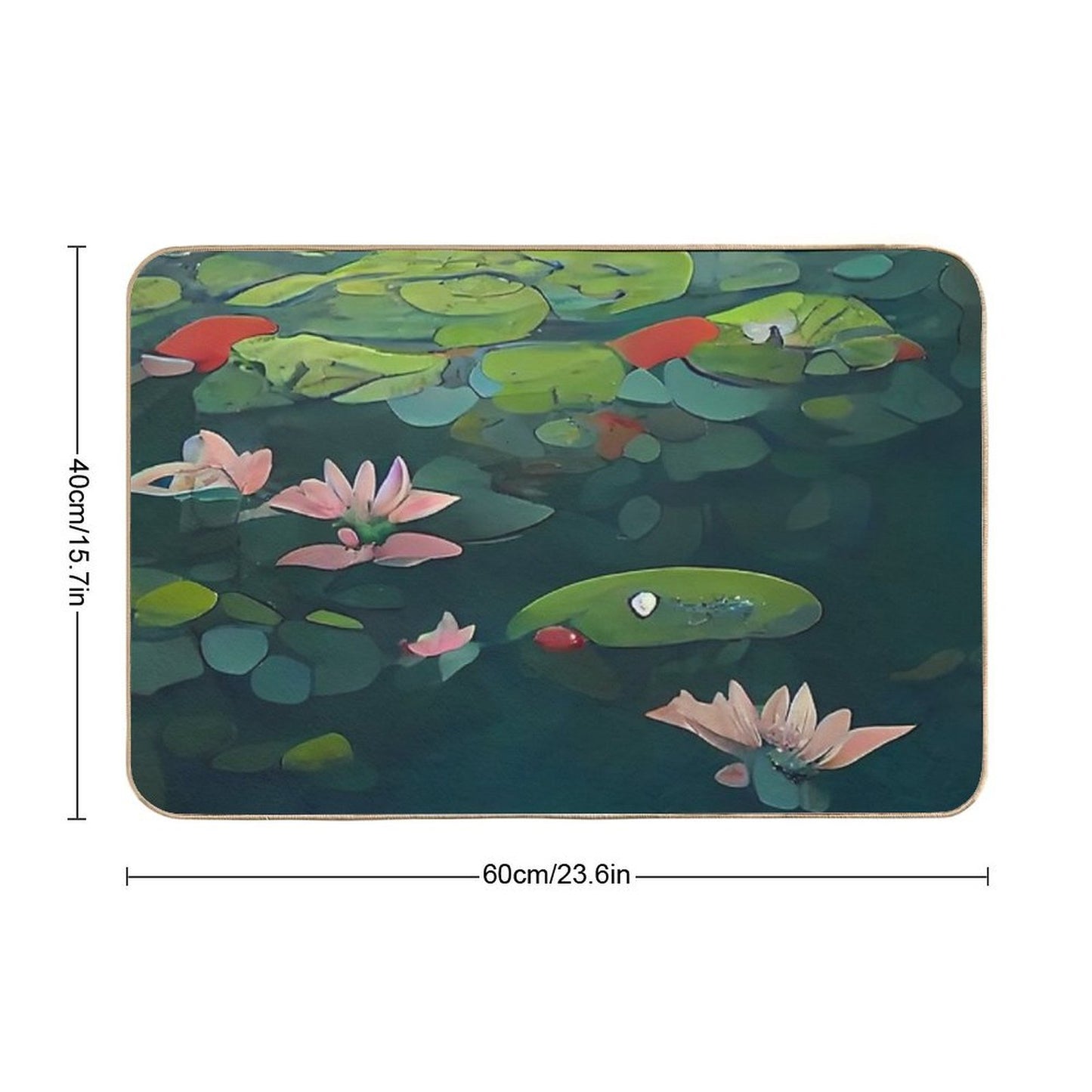Koi Fish Water Lily Paradise Multi-Purpose Bath Mat