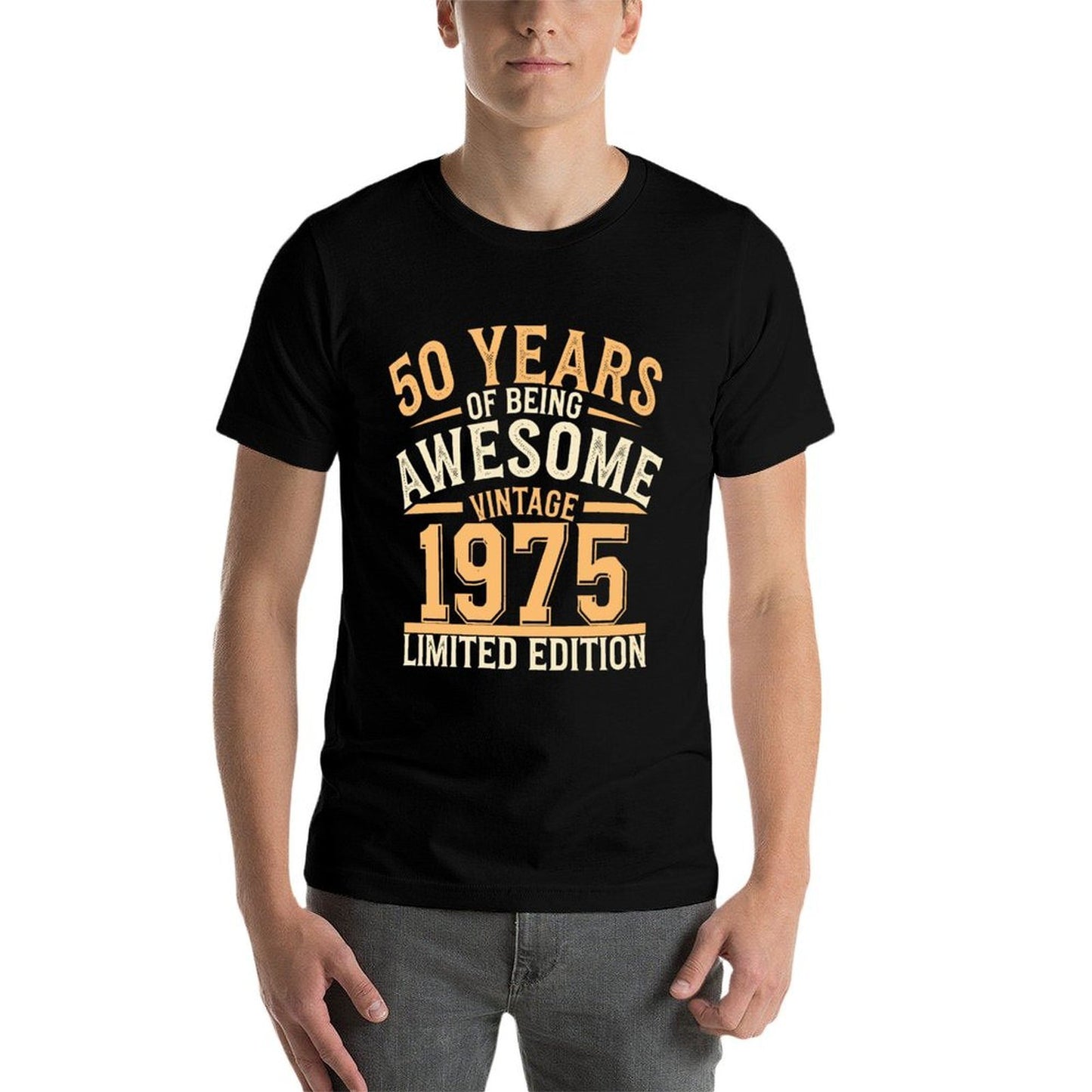 50 Year Birthday Decorations Men Gag 50yr 1975 50th Birthday High-quality Stitching T-Shirt