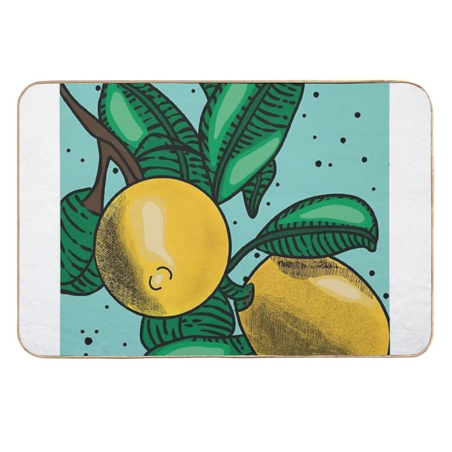 Lovely Lemons Light Turquoise Dirt-Trapping Bath Mat