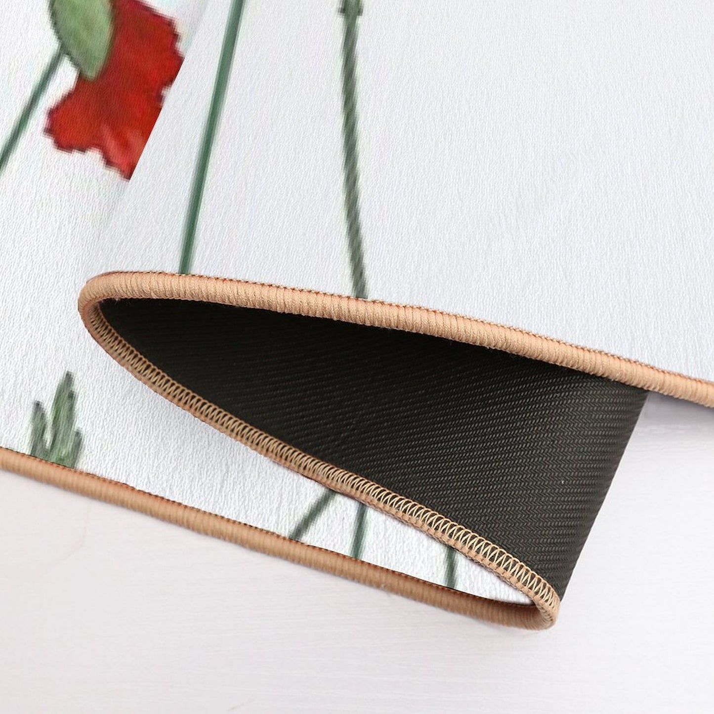 Poppy Stems. Fade-Resistant Bath Mat