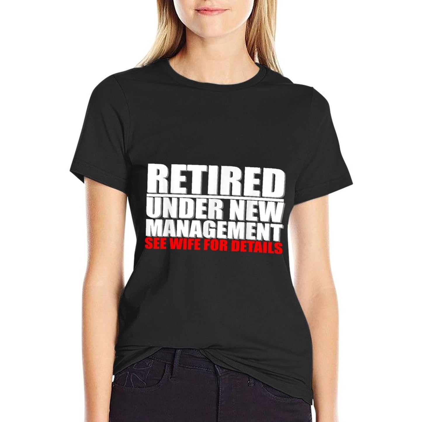 Retired, Under New Management, Funny Retirement Gift Rolled Sleeves T-Shirt