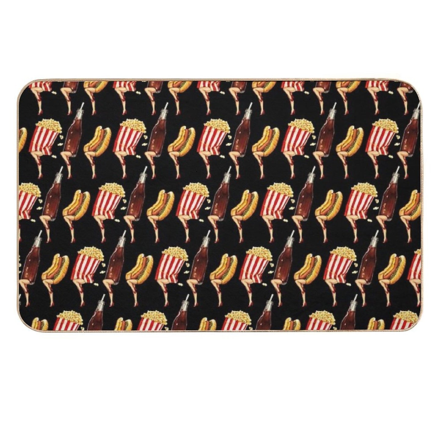 Movie Girls Pattern - Black Rapid-Drying Bath Mat
