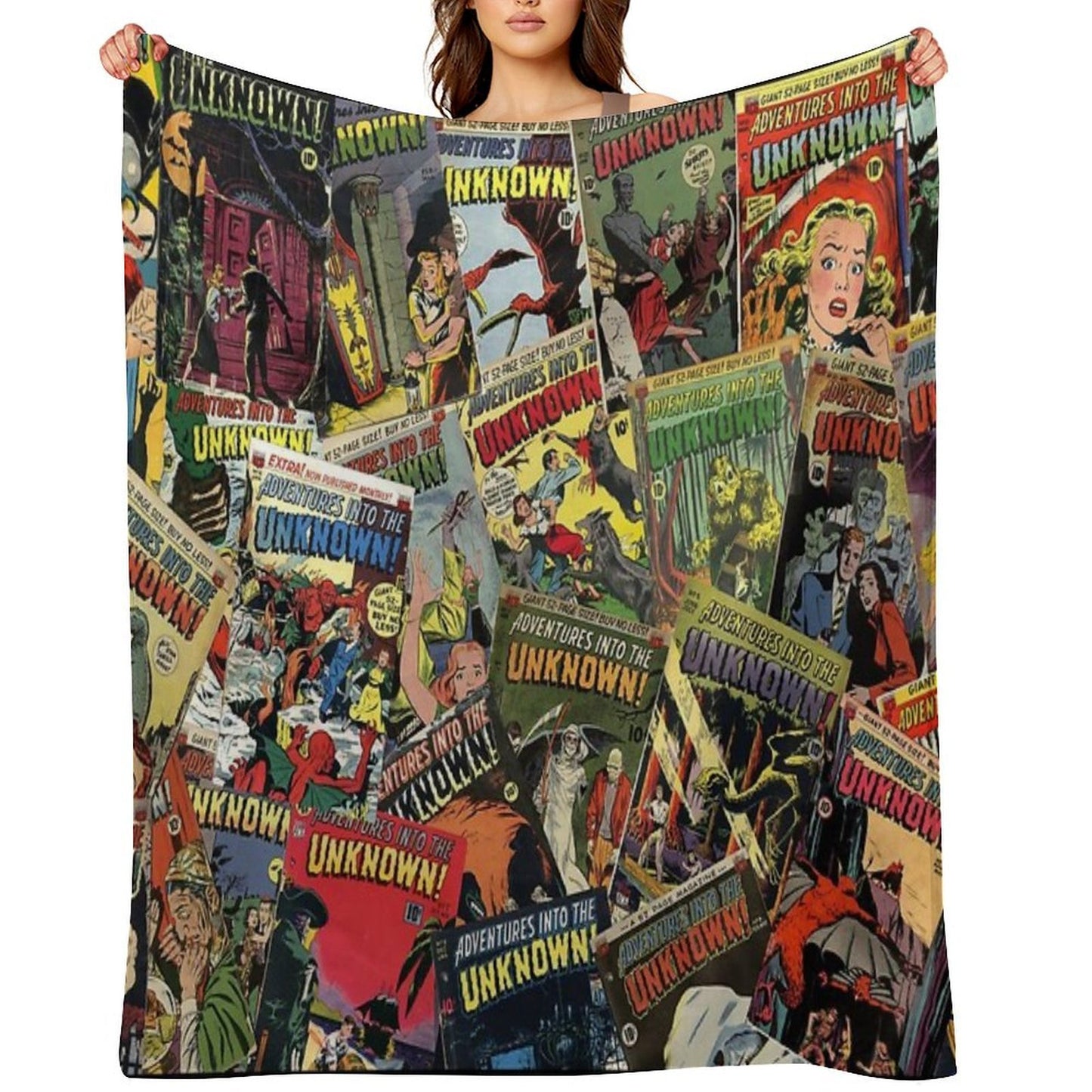 Adventures Into The Unknown - Vintage Comic Books - Halloween Comic For Fans Of Vintage Comic Books Gift-ready Throw Blanket