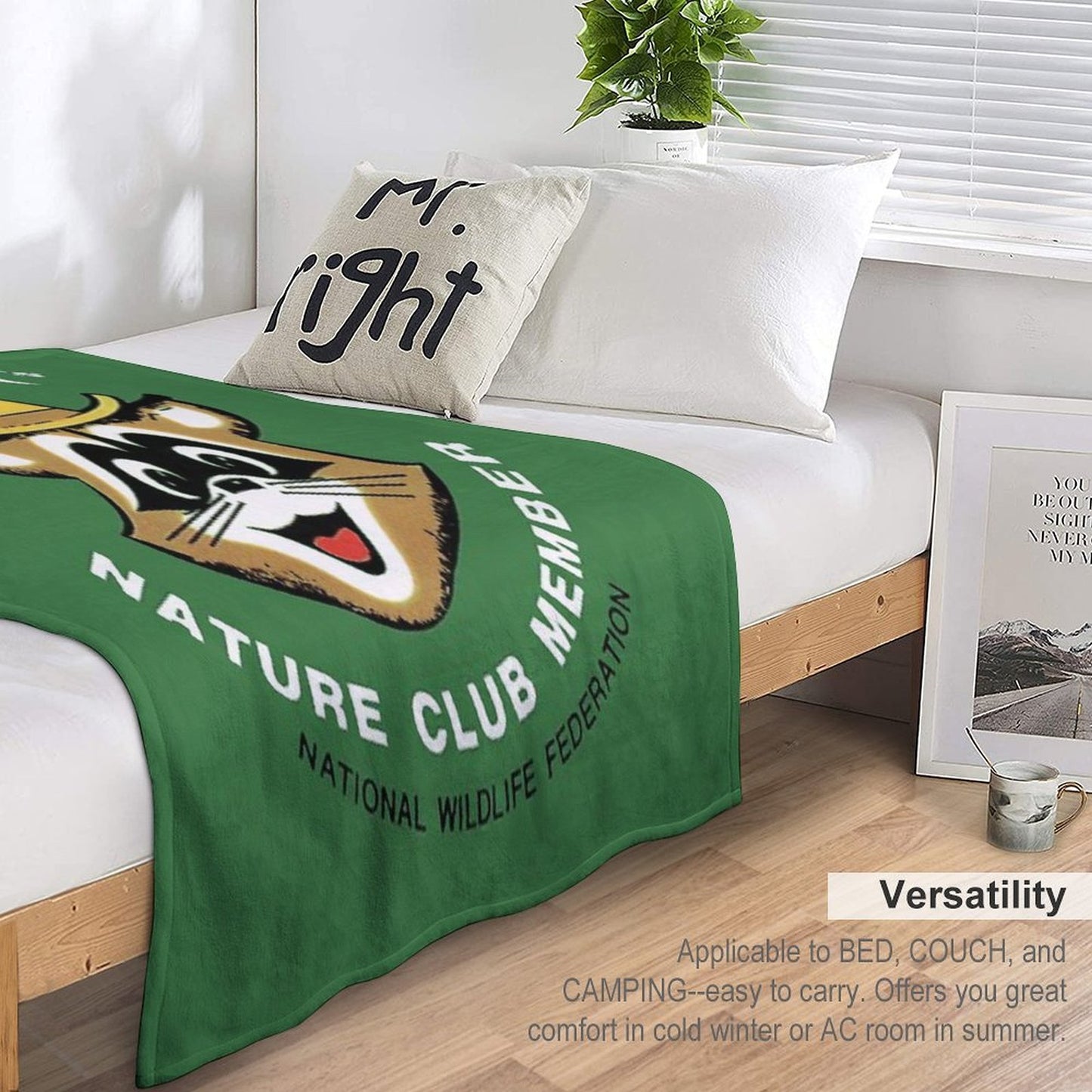 Ranger Rick's Nature Club Vintage Member Badge Plush Throw Blanket