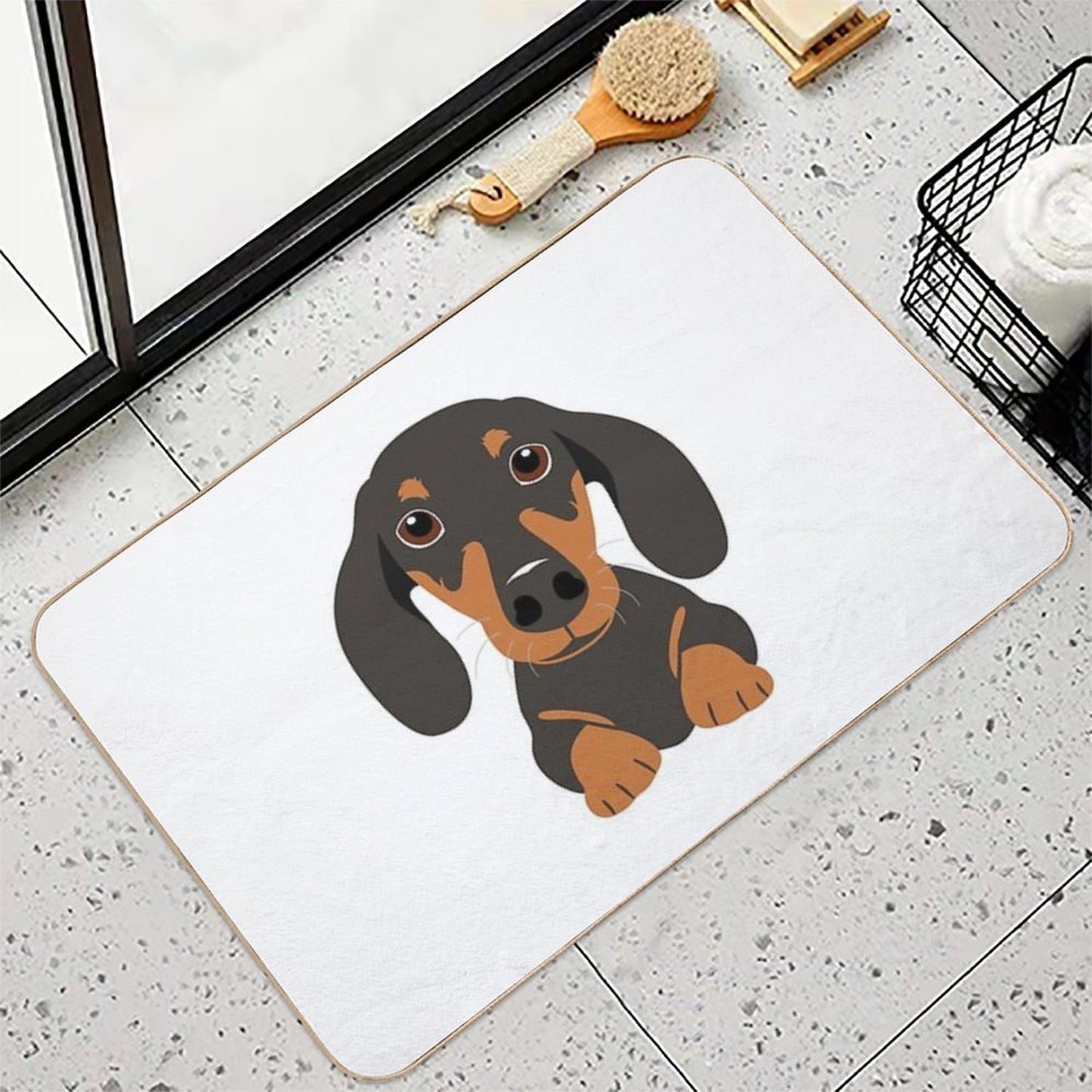 Cute Dachshund Sausage Dog Absorbent Bath Mat