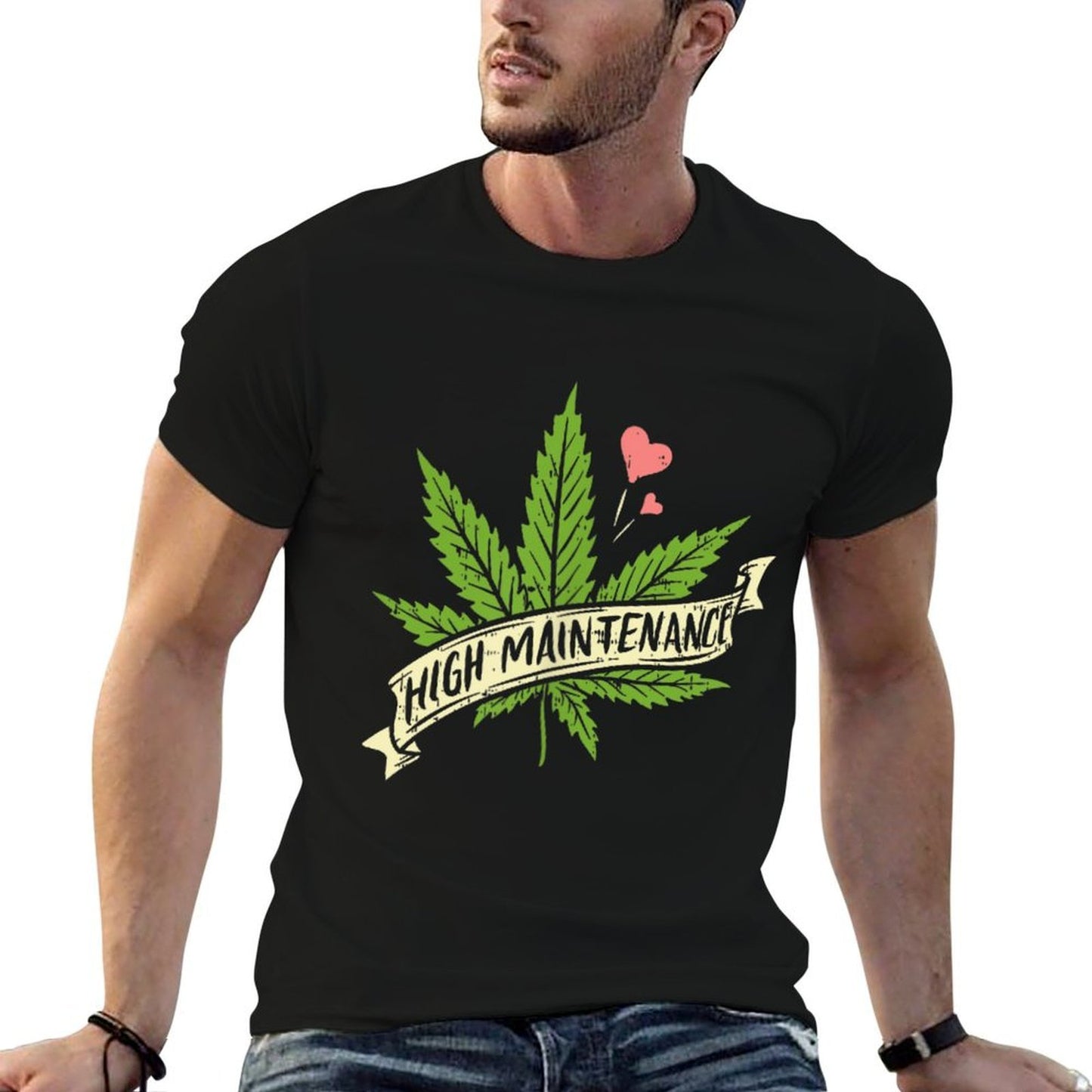 High Maintenance Weed Cannabis Pocket 420 THC Stoner Gift Vintage-inspired T-Shirt