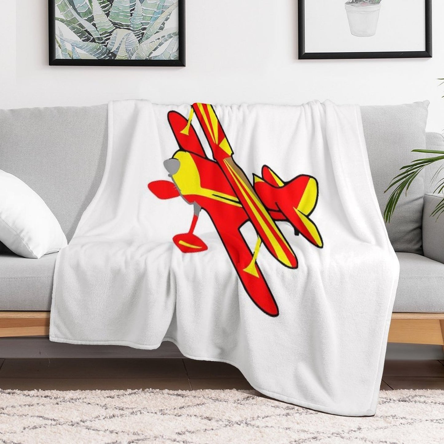 Biplane Sustainable Throw Blanket