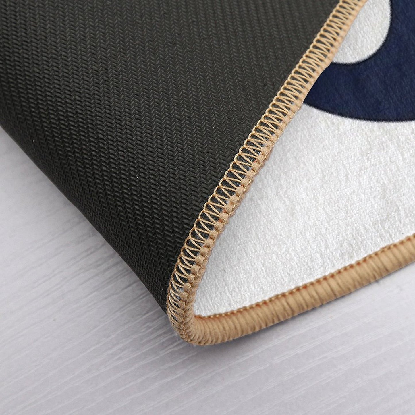 Nautical White And Navy Blue Anchor Absorbent Bath Mat