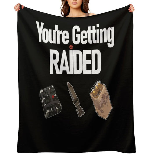 Vintage Music Rust Getting Raided Explosives Gift Music Fans Sustainable Throw Blanket