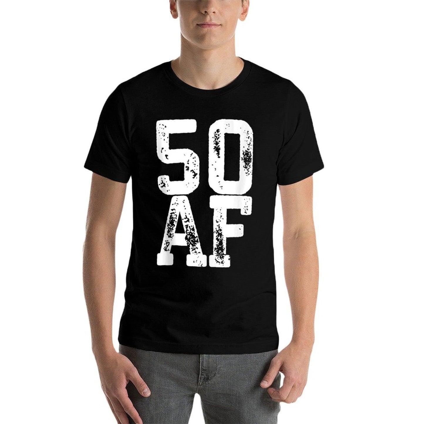 50 AF 50th Birthday Gift Heathered Texture T-Shirt