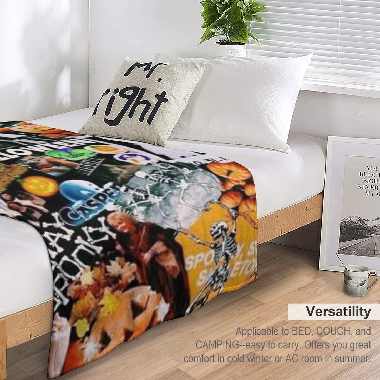 Halloween Collage Durable Throw Blanket