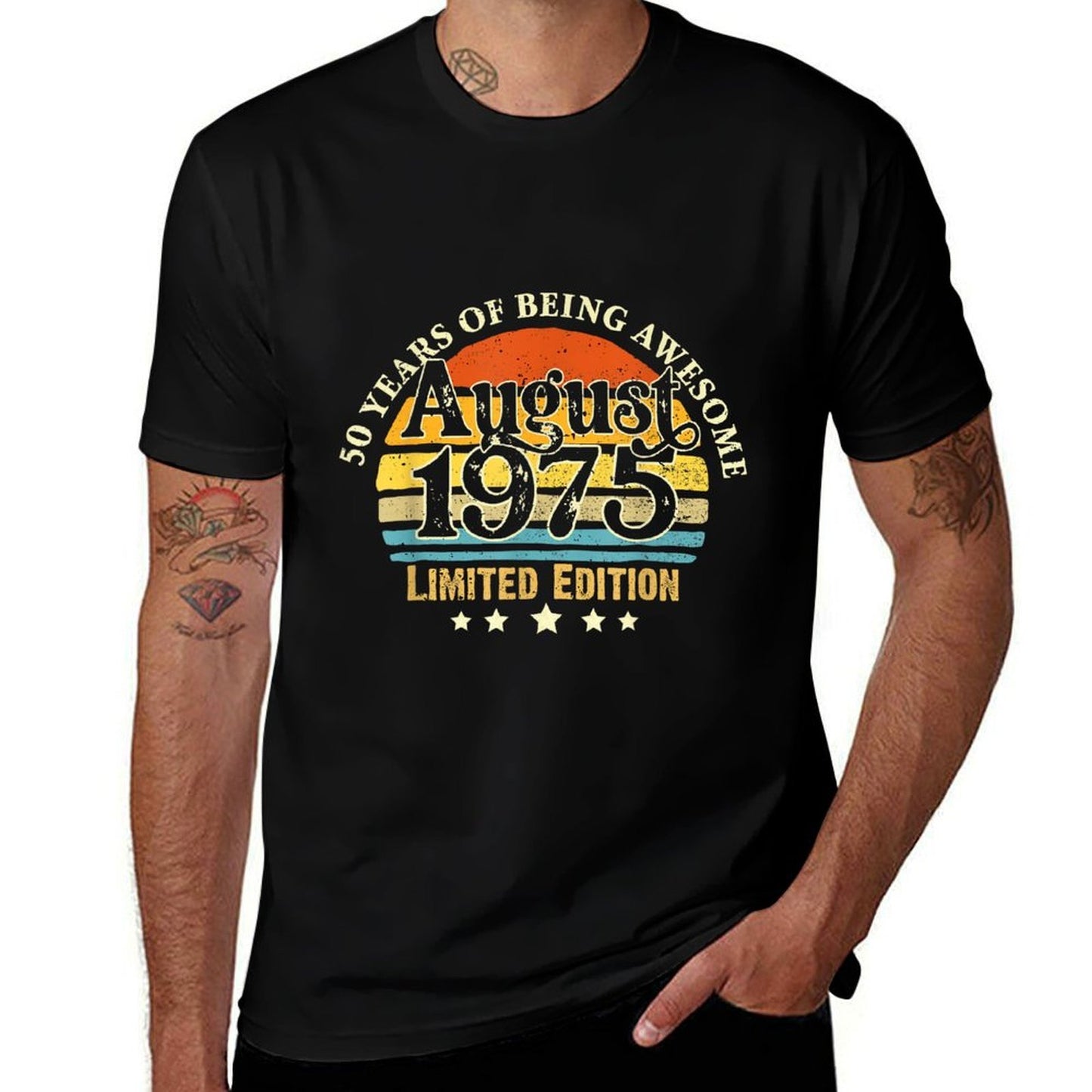 50 Years Old Vintage August 1975 50th Birthday Gifts Eco-friendly Material T-Shirt