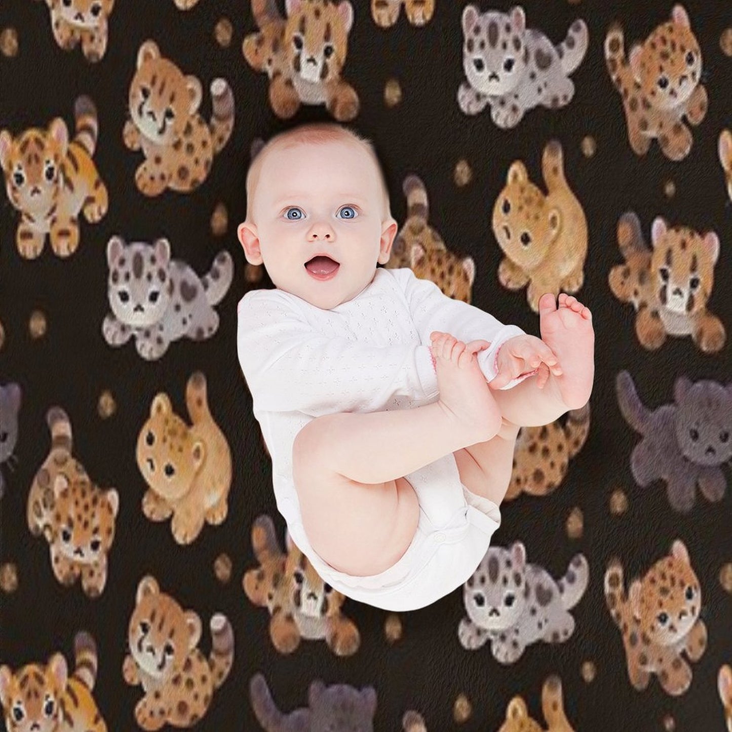 The Year of Big Cat Cubs - Dark All-season Throw Blanket