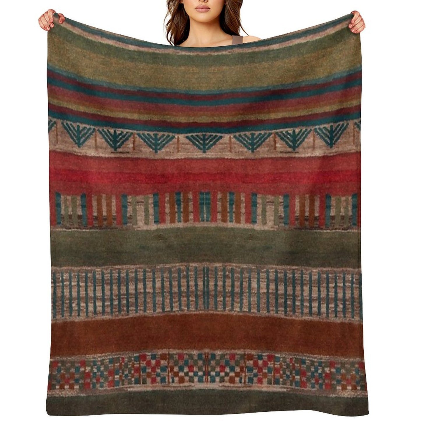 Bohemian Pattern Easy Care Throw Blanket