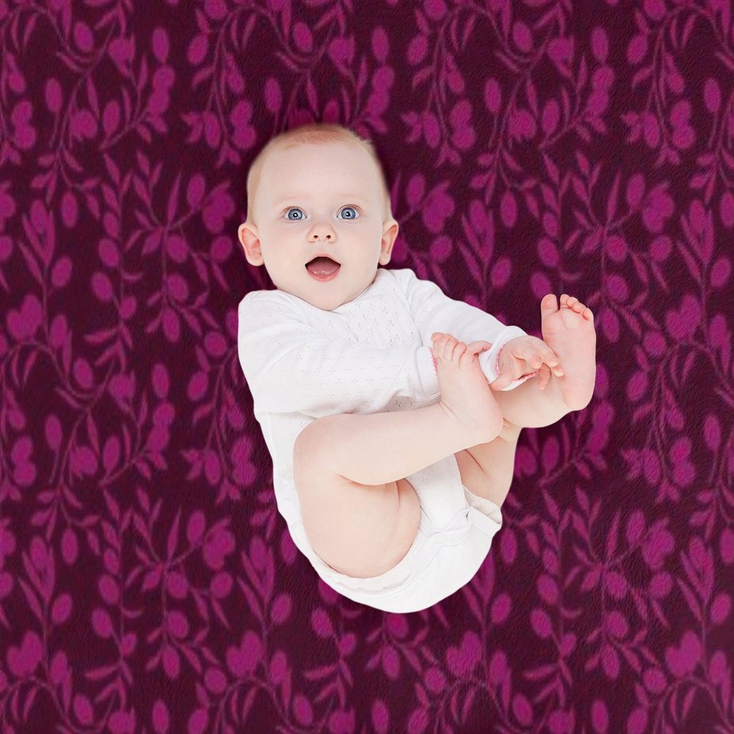 Burgundy Small Olive Pattern Anti-pilling Throw Blanket